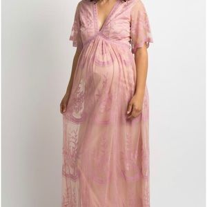 Pink lush maternity dress
